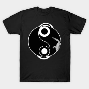Eternity otter swimming through a ying yang see of time T-Shirt